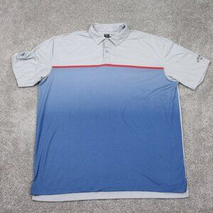Callaway Opti-Dri Polo Shirt Mens XL Blue/Gray Polyester Stretch‎ S/S Pullover